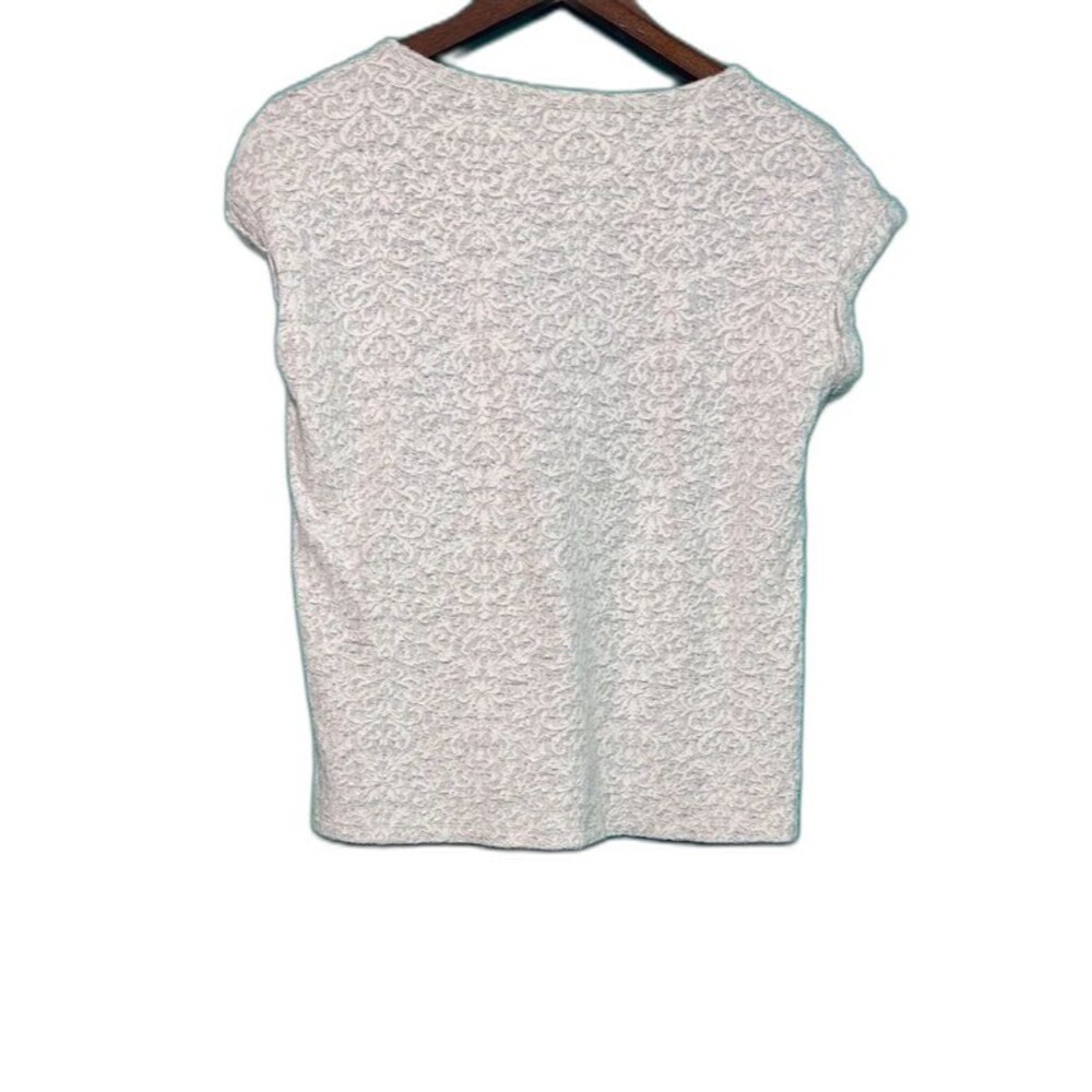 Jane & Delancey Lace Overlay Top | Size M | Ivory Gray Damask | Cottagecore
